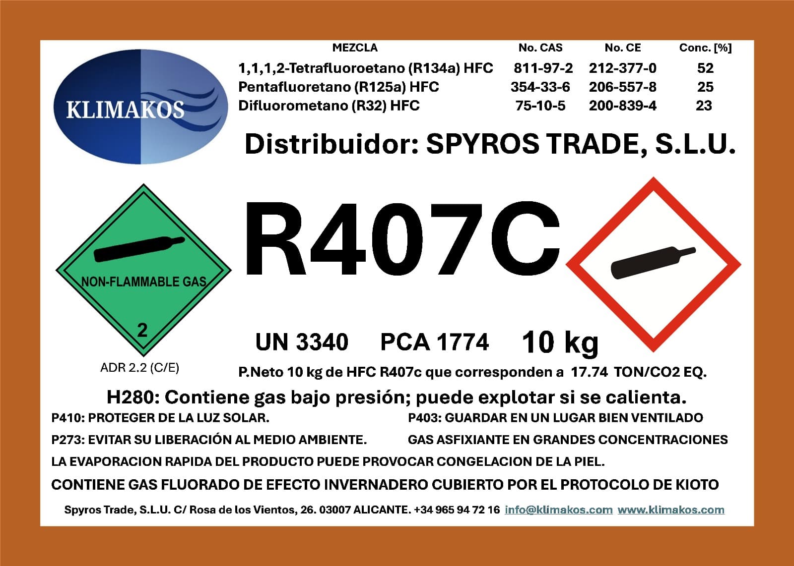 Ficha técnica R407C