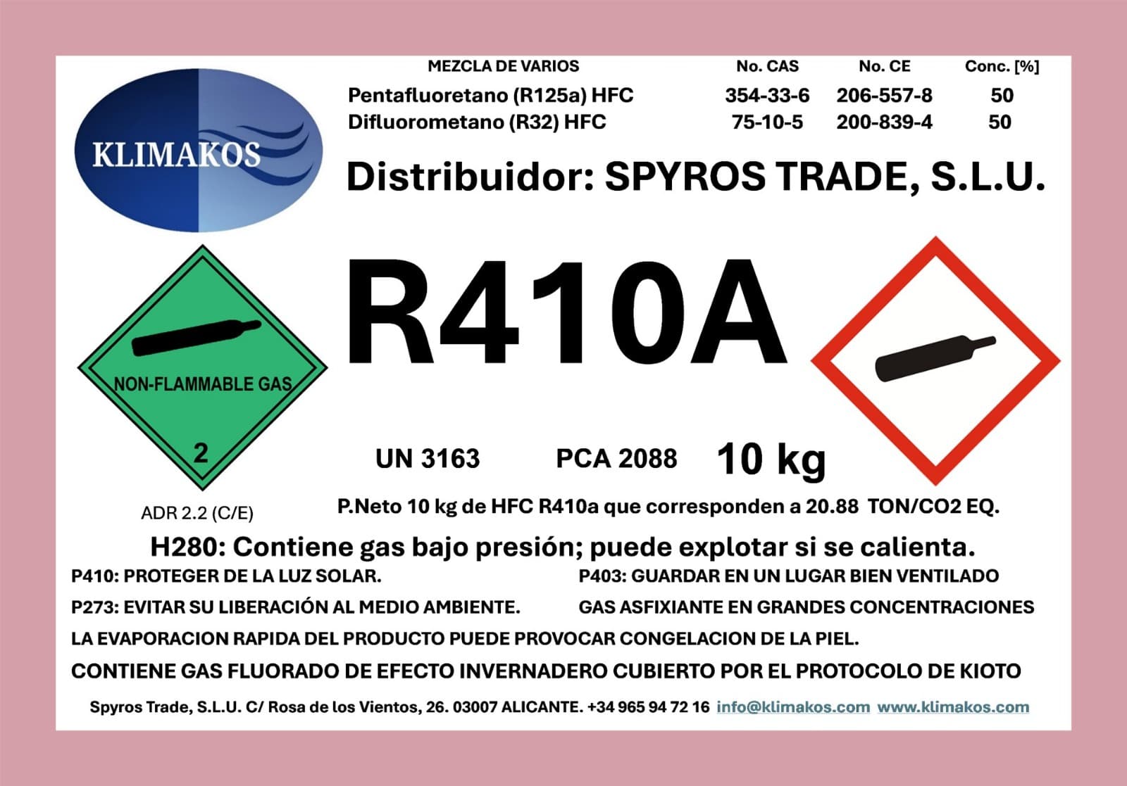 Ficha técnica R410A
