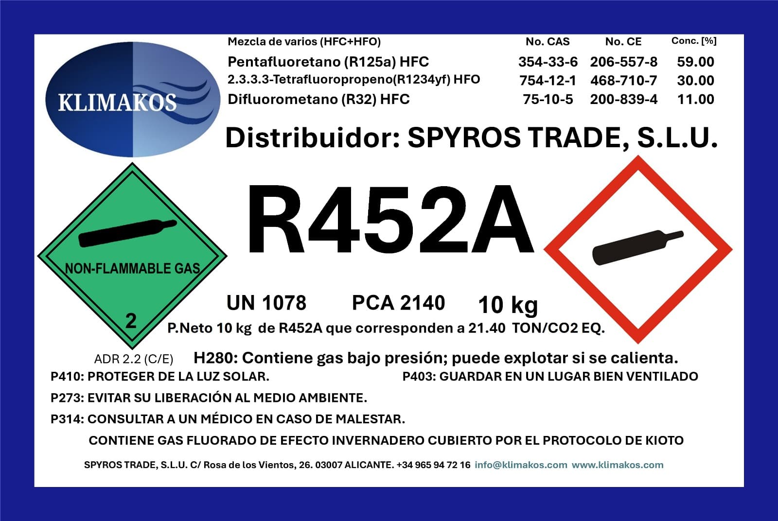 Ficha técnica R452A